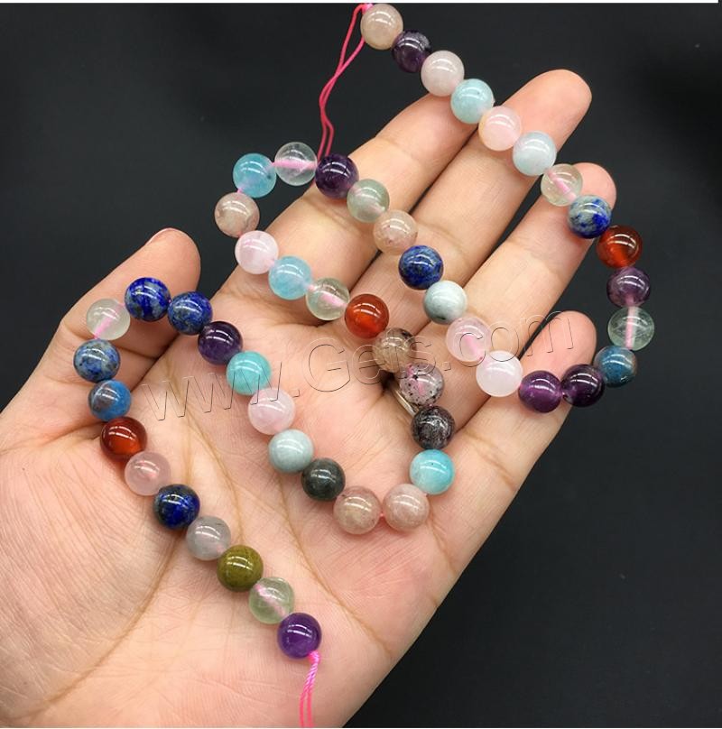 Mixed Gemstone Beads, Round, polished, different size for choice, Hole:Approx 1mm, Sold By Strand