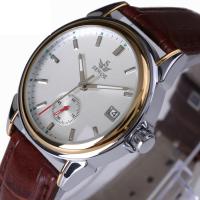 Men Wrist Watch, Zinc Alloy, with PU Leather & Glass, Chinese movement, zinc alloy watch band clasp, plated, waterproofless & for man Approx 9.4 Inch 