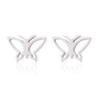 Stainless Steel Stud Earring, Butterfly, for woman & hollow 