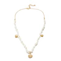 Shell Zinc Alloy Necklace, with Shell, plated, fashion jewelry & for woman, white 