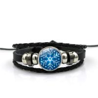 Zinc Alloy Bracelet, with PU Leather & Glass Gemstone, plated, time gem jewelry & Unisex .8 Inch 