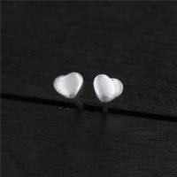 Sterling Silver Stud Earring, Thailand Sterling Silver, Heart, silver color plated, fashion jewelry & for woman, 5.5mm 