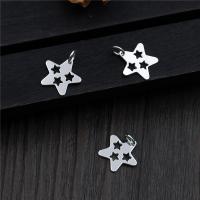 Sterling Silver Star Pendants, 925 Sterling Silver, silver color plated, DIY & hollow 