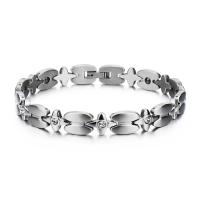 Stainless Steel Chain Bracelets, plated, fashion jewelry & for woman & with rhinestone, 9mm Approx 8.4 Inch 