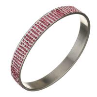 Stainless Steel Bangle, with Rhinestone Clay Pave, fashion jewelry & for woman, original color, 10mm,68mm 