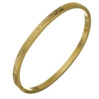 Stainless Steel Bangle, gold color plated, fashion jewelry & for woman, 4mm 