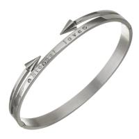 Stainless Steel Bangle, for woman, original color, 8mm 