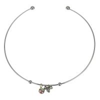 acier inoxydable collier, avec argile, bijoux de mode & pour femme, couleur originale 2mm,155mm, Vendu par PC