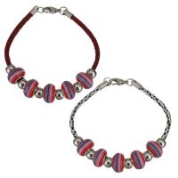 Stainless Steel Chain Bracelets, with Acrylic & for woman, original color 4mm Approx 8 Inch 