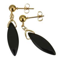 Stainless Steel Drop Earring, with Resin, gold color plated, fashion jewelry & for woman, 35mm 