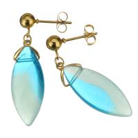 Stainless Steel Drop Earring, with Acrylic, gold color plated, fashion jewelry & for woman, 37mm 