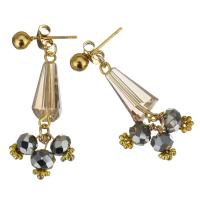 Stainless Steel Drop Earring, with Acrylic, gold color plated, fashion jewelry & for woman, 43mm 