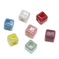 Porcelain Bead,  Square, DIY & large hole Approx 6mm 