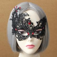 Gothic Eye Mask, Lace, with Resin, gothic style & Halloween Jewelry Gift & for woman, black 