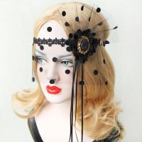 Prinzessin Kopfkette, Spitze, mit Gaze & Harz Strass, Gotik & für Frau, schwarz, 300x100mm, verkauft von PC