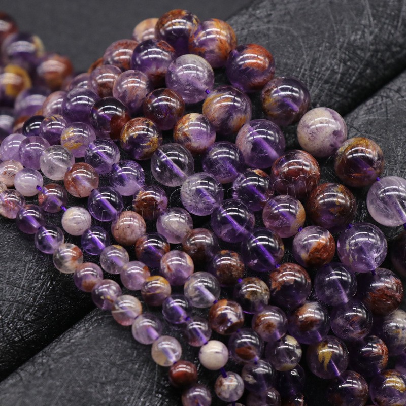 Purple Phantom Quartz Beads, Round, different size for choice, Hole:Approx 1mm, Sold By Strand