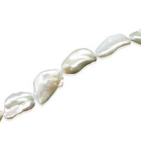 Barock kultivierten Süßwassersee Perlen, Natürliche kultivierte Süßwasserperlen, weiß, 10-15mm, Bohrung:ca. 1mm, ca. 26PCs/Menge, verkauft von Menge