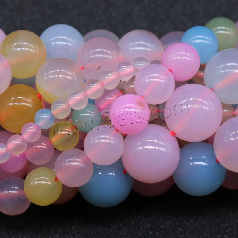 Morganit Perlen, rund, poliert, verschiedene Größen vorhanden, Bohrung:ca. 1mm, verkauft von Strang