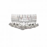Decorative Hair Combs, Zinc Alloy, silver color plated, fashion jewelry & for woman & with rhinestone, 110mm 