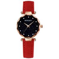 Women Wrist Watch, PU Leather, with Glass & Zinc Alloy, Chinese movement, stainless steel watch band clasp, rose gold color plated, waterproofless & dyed & for woman Approx 8.2 Inch 