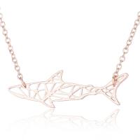 Stainless Steel Jewelry Necklace, with brass chain, Fish, fashion jewelry & for woman & hollow 