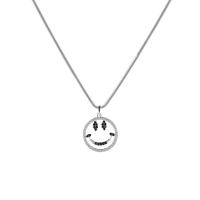 Zinc Alloy Sweater Chain Necklace, Smiling Face, plated, fashion jewelry & for woman & with rhinestone 