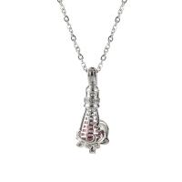 Stainless Steel Aromatherapy Necklace, plated, fashion jewelry & for woman, silver color, 36*14mm .6 