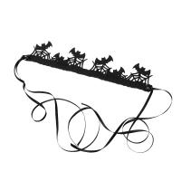 Filz Schweißband, handgemacht, Halloween Schmuck & für Frau, schwarz, 29x6cm, verkauft von Strang
