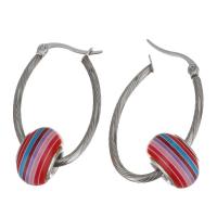 Stainless Steel Lever Back Earring, with Acrylic, fashion jewelry & for woman, original color  