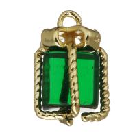 Glass Brass Pendants, with Glass, gold color plated Approx 1.5mm 
