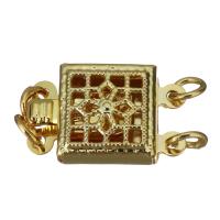Brass Box Clasp, gold color plated Approx 2mm 