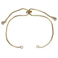 Brass Bracelet Findings, gold color plated, Adjustable & box chain, 1mm Approx 1.5mm Approx 6-8 Inch 