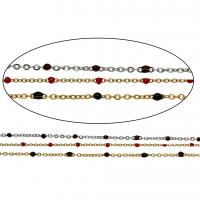 Stainless Steel Chain Jewelry, plated, enamel 2mm,1mm 