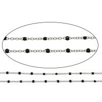 Stainless Steel Chain Jewelry, enamel, original color, 2mm,1mm 