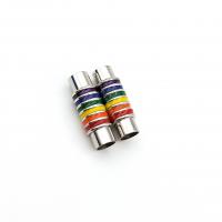 Stainless Steel Magnetic Clasp, polished, epoxy gel, multi-colored, 24mm Approx 6mm 