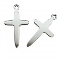 Stainless Steel Cross Pendants, polished, original color Approx 2mm 