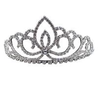 Bridal Tiaras, Zinc Alloy, silver color plated, for woman & with rhinestone 