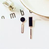 Asymmetric Earrings, Titanium Steel, Rectangle, Stainless Steel Ear Nut & fashion jewelry & for woman, 6cmx1cm 