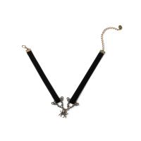Velour Choker Necklace, with Zinc Alloy, with 70mm extender chain, handmade, Halloween Jewelry Gift & for woman, black 0c2.6cm 