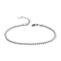 Sterling Silver Bracelets, 925 Sterling Silver, with 35mm extender chain, plated, fashion jewelry & for woman, 2.5mm Approx 6.2 Inch 