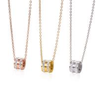 Titanium Steel Jewelry Necklace, fashion jewelry & for woman & with rhinestone 