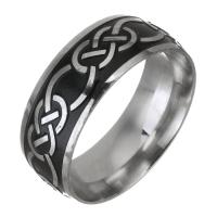 Men Stainless Steel Ring in Bulk, fashion jewelry & for man & enamel, original color, 8mm, US Ring 