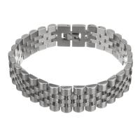 Stainless Steel Bracelet, fashion jewelry & for man, original color, 15.5mm Approx 8 Inch 