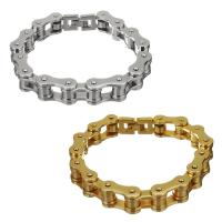 acier inoxydable bracelet, Placage, bijoux de mode & chaîne de vélo & pour homme, plus de couleurs à choisir, 12.5mm Environ 8 pouce, Vendu par brin