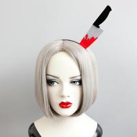 Войлок Повязка для волос, с Железо, Хэллоуин ювелирные изделия & Женский, черный и красный продается PC