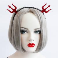 Feutre Bande de cheveux, avec lacet & fer, Bijoux d'Halloween & pour femme, noir et rouge, 57mm, Vendu par PC