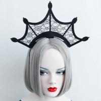 Feutre Bande de cheveux, avec Gaze & fer, Bijoux d'Halloween & pour femme & creux, noire Vendu par PC