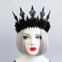 Gothic Headband, Felt, with Cloth, gothic style & Halloween Jewelry Gift & for woman, black 