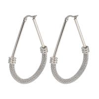 Stainless Steel Hoop Earring, plated, Korean style & for woman 