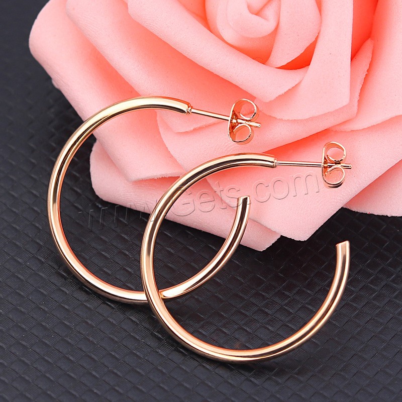 Stainless Steel Stud Earring, plated, Korean style & different size for choice & for woman, more colors for choice, 2PCs/Bag, Sold By Bag